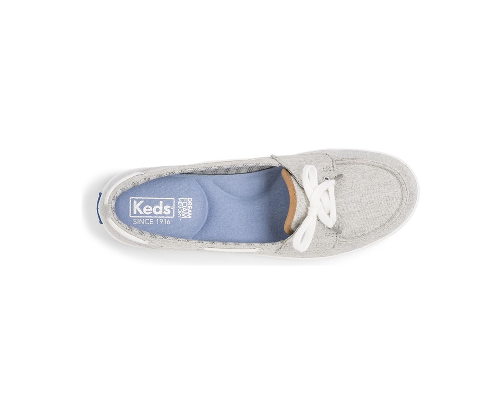 Keds Slip Ons Grey - Charter Chambray - Womens MAKPRO-139